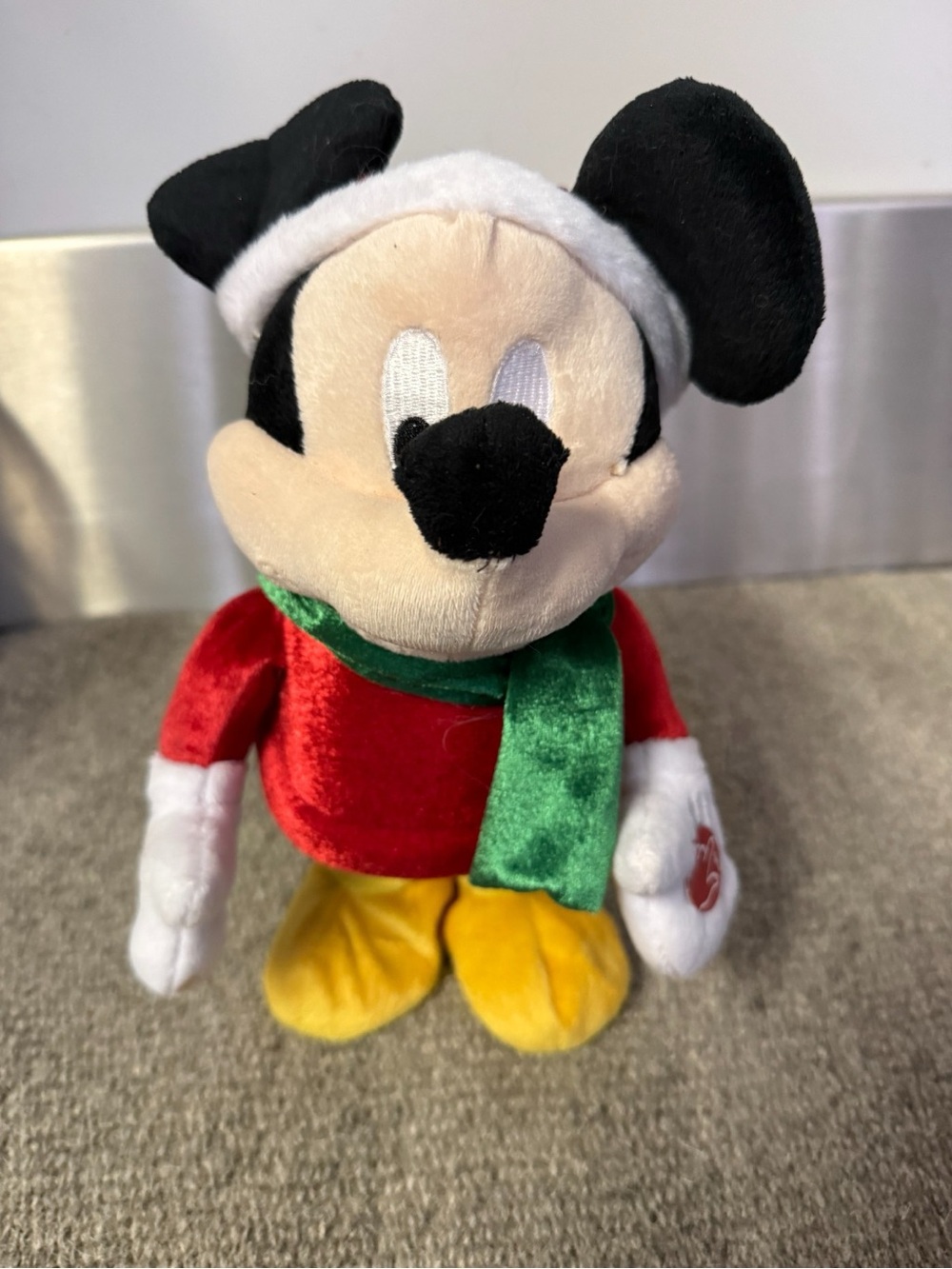 Holiday Mickey Mouse Plush Toy - Push Button Hand